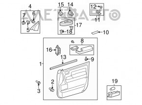 Front left door panel for Toyota Sequoia 2011-2012