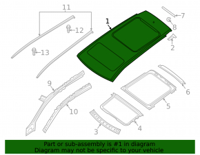 Roof metal Infiniti JX35 QX60 13- for panorama