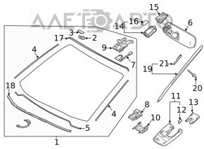 Left windshield molding for Toyota Highlander 20-25
