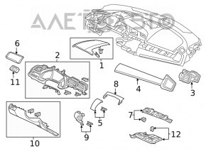 Front Panel Air Vent Deflector Left Honda Civic X FC 16-21