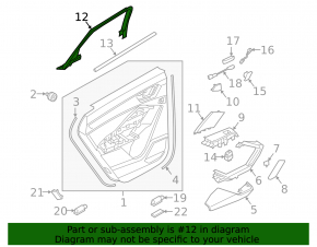 Audi Q3 83A 19-25 black inner rear right door frame
