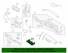 Hyundai Tucson 2022-24 black lower center dashboard trim