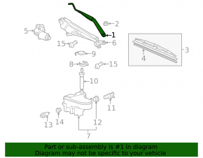 Right wiper arm for Lexus GS300 GS350 GS430 GS450h 06-11