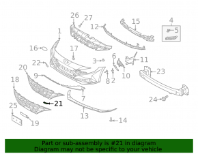 Left grille cover for Hyundai Elantra 21-23, black, N model