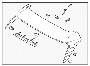 Hyundai Kona 18-23 Tailgate Spoiler with Brake Light