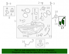 Daytime Running Light Module (DRL) Left Audi A3 8V 17-20 for Xenon HID