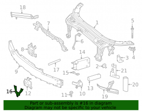 Bracket of the front bumper reinforcement buffer left Mercedes C-class W205 15-21