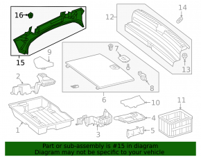 Upper trunk opening trim Mercedes GLC 16-22