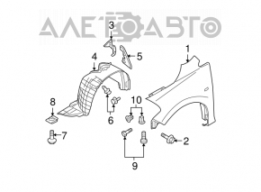 Front right fender Nissan Versa 1.8 10-12 silver