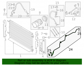 Air conditioning pipe heater-condenser Ford Mustang mk6 15-22 3.7, 5.0, 5.2