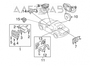 Left tweeter Mazda CX-7 06-12