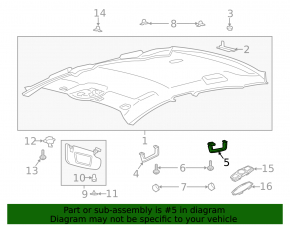 Ceiling handle rear left Ford Fusion mk5 17-20 gray
