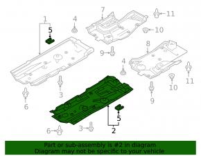 Left underbody protection Mazda CX-9 16-23 torn
