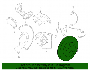Brake disc front left Chevrolet Malibu 13-15