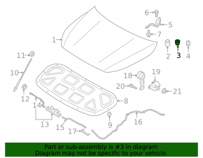 Left trunk lid bumper for Kia K5 21-26 (upper)