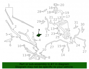 Left windshield washer nozzle, non-heated, Volvo XC90 16-25