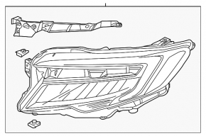 Honda Pilot 19-22 LED Right Front Headlight