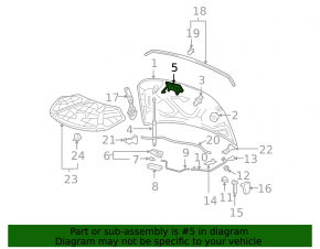 VW CC 13-17 bonnet lock hook