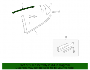Door molding upper rear right Chevrolet Bolt EUV 22-23