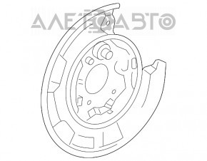Rear left brake disc cover Toyota Highlander 14-19 without mechanism, rusty