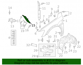 Right fender support bracket for Audi E-Tron 19-23