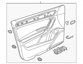 Black front left door panel for a VW Tiguan 18-20, with a buzzer, black leather armrest, leather insert, broken fastener, peeling handle cover