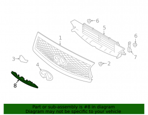 Infiniti Q60 17-20 front bumper lower grille