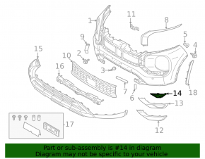 Mitsubishi Outlander 22-25 gray left fog light frame