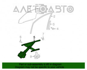 Window lift mechanism with motor front right Toyota Highlander 08-13