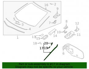 Windshield molding right Toyota Sienna 21-25