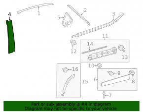 Lexus RX 23-26 rear left side door trim