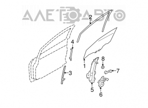 Glass door front right Nissan Versa 1.8 10-12 scratches