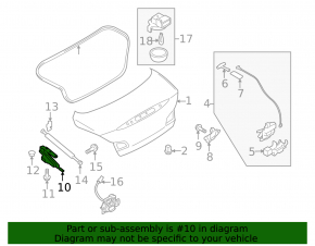 Right trunk lid hinge for Infiniti G25 G35 G37 4d 06-15