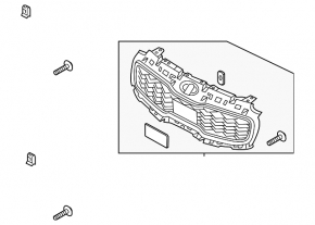 Kia Sportage 17-19 radiator grille, gloss black with matte chrome