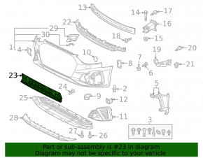 Lower grille front bumper Audi A4 B9 20-23 S-line