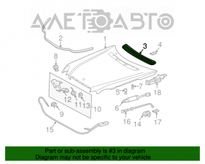 Air intake grille hood Mercedes W211 02-09 rest