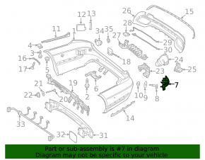 Left rear bumper bracket Mercedes E-class W212 14-16