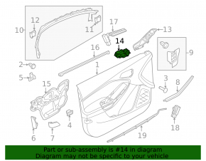 2-button front left window lift control for Ford Focus mk3 11-18 with trim