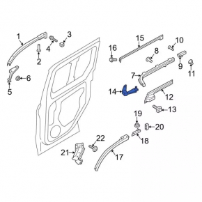 Door hinge center rear right Ford Transit Connect MK2 13-23