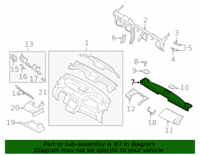 Upper dashboard trim for Mazda CX-7 06-09