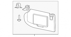 Right visor Ford Mustang Mach-E 21-23 light gray, without hook