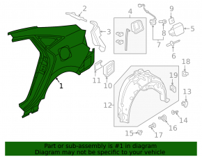 Quarter wing rear right Honda Insight 19-22