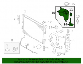 Coolant expansion tank for BMW X1 E84 13-15 3.0T N55