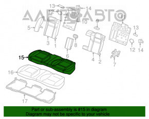 Rear row of seats 2 row Chrysler 300 12-14 pre-rest leather black