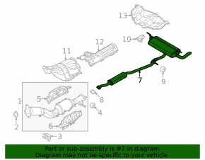Rear muffler with barrel for Nissan Rogue 22-26 1.5T