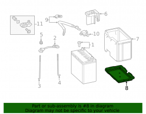 Battery tray Honda Clarity 18-21 usa broken guide