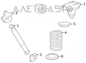 Shock absorber bracket rear right Toyota Highlander 20- lower