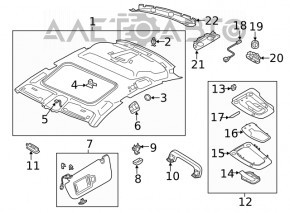 Front light assembly for Audi A4 B9 20-25 black sunroof