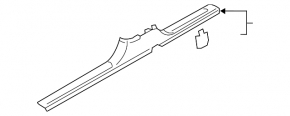Black inner left door sill trim for Audi Q8 19-25