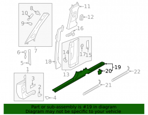 Door sill trim inner left Audi Q7 16- black